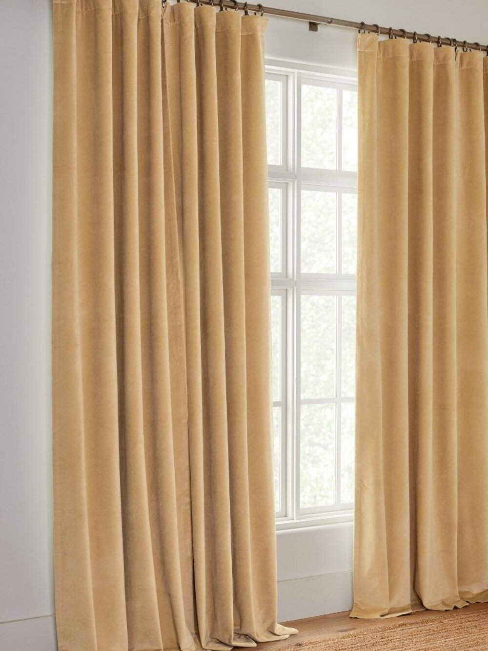 Pottery Barn Velvet Twill Harvest Gold Blackout Curtain